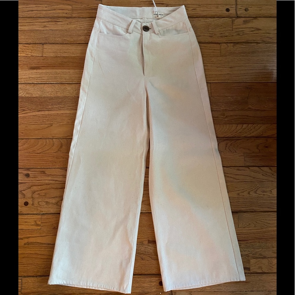 Laude the label recycled white denim wide leg